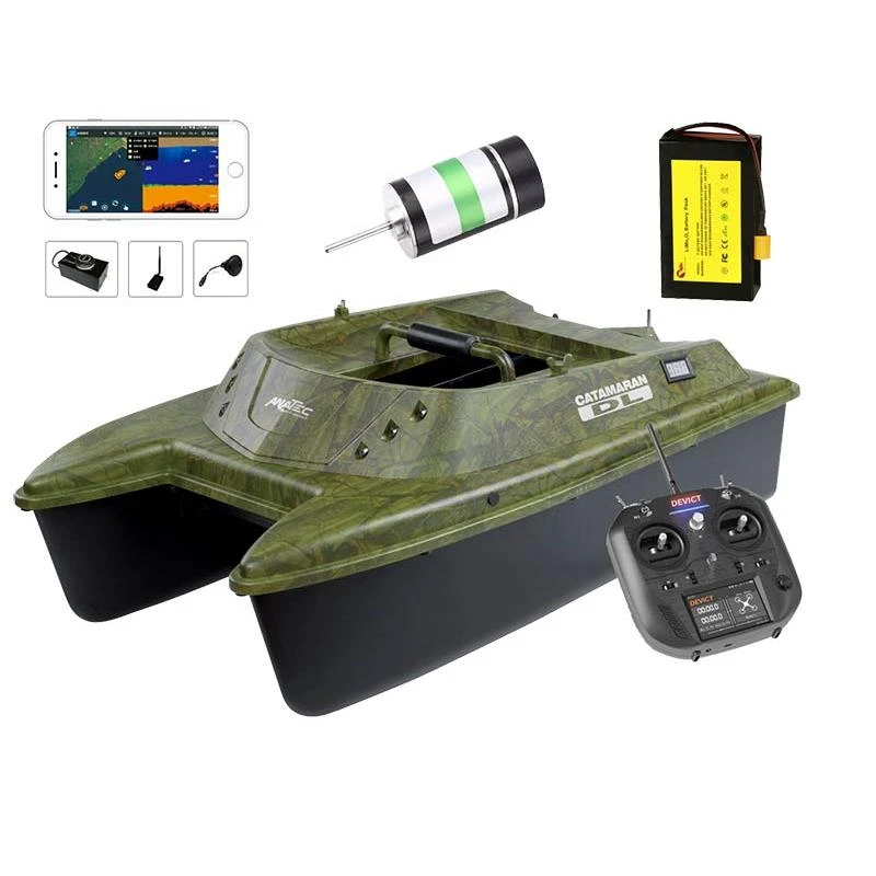BATEAU AMORCEUR ANATEC CATAMARAN DL OAK + DE-SR07 + LITHIUM + BRUSHLESS + FISHING ROBOT 1 BATEAU AMORCEUR ANATEC CATAMARAN DL OAK + DE-SR07 + LITHIUM + BRUSHLESS + FISHING ROBOT