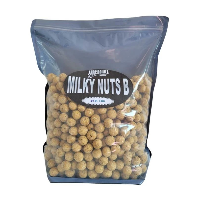 BOUILLETTE CARP BOILIES NATURAL MILKY NUTS B 1 BOUILLETTE CARP BOILIES NATURAL MILKY NUTS B